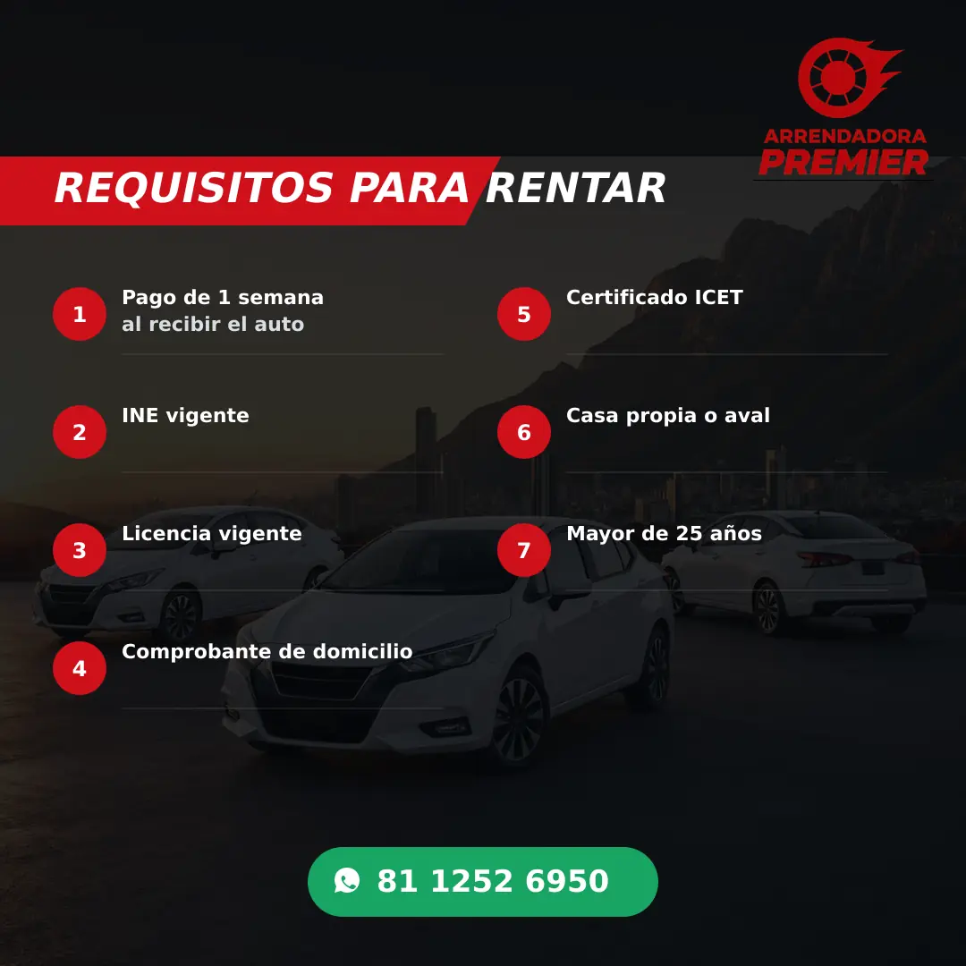 Lista de requisitos para rentar un vehículo con Arrendadora Premier